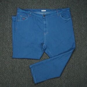 Blue Delta Jeans Men 46x30 Blue Denim Five Pocket Custom Made Flat Front‎ Indigo